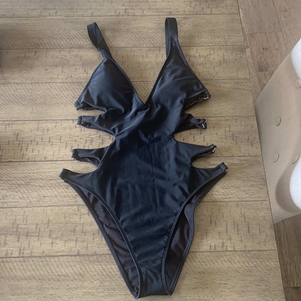 Black cutout bathing suit